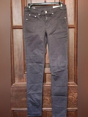 Rag & Bone Skinny Jeans Comfort Stretch Charcoal Gray Size 26 Mid-Rise-Orig $249